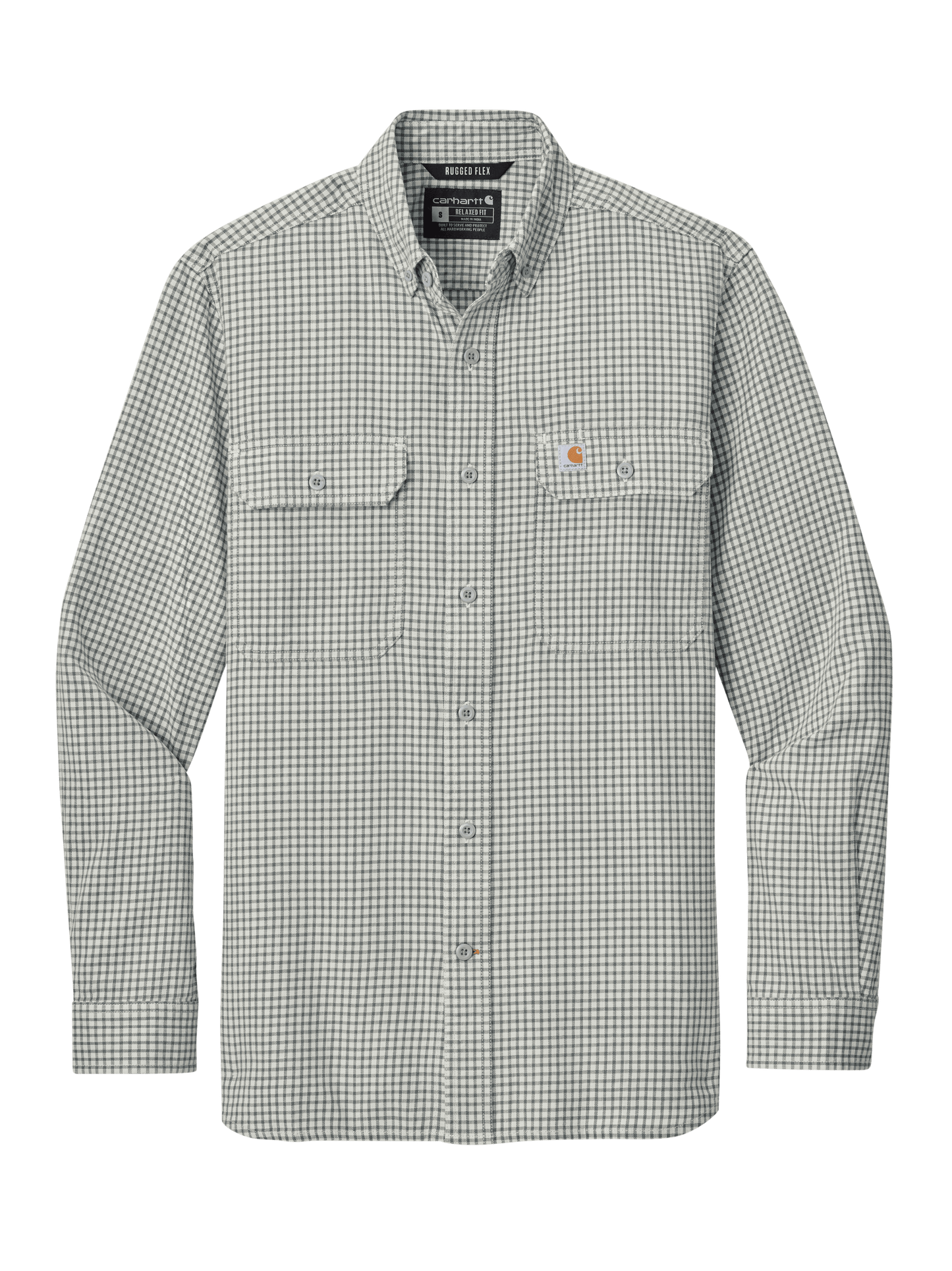 Carhartt Woven Shirts S / Check Steel Malt Carhartt - Men's Rugged Flex® Plaid Long Sleeve Shirt