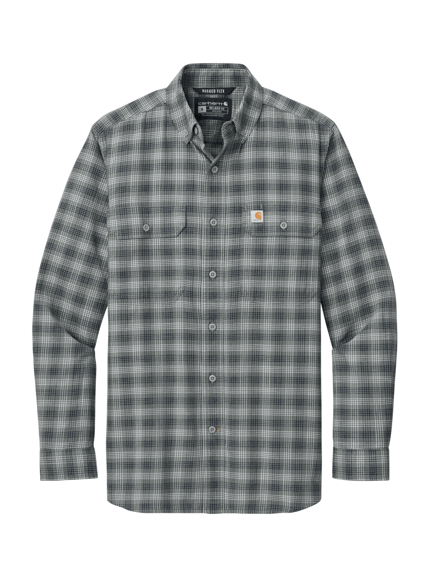 Carhartt Woven Shirts S / Plaid Steel Navy Carhartt - Men's Rugged Flex® Plaid Long Sleeve Shirt