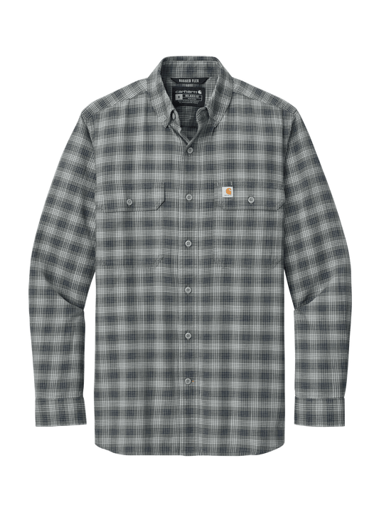 Carhartt Woven Shirts S / Plaid Steel Navy Carhartt - Men's Rugged Flex® Plaid Long Sleeve Shirt