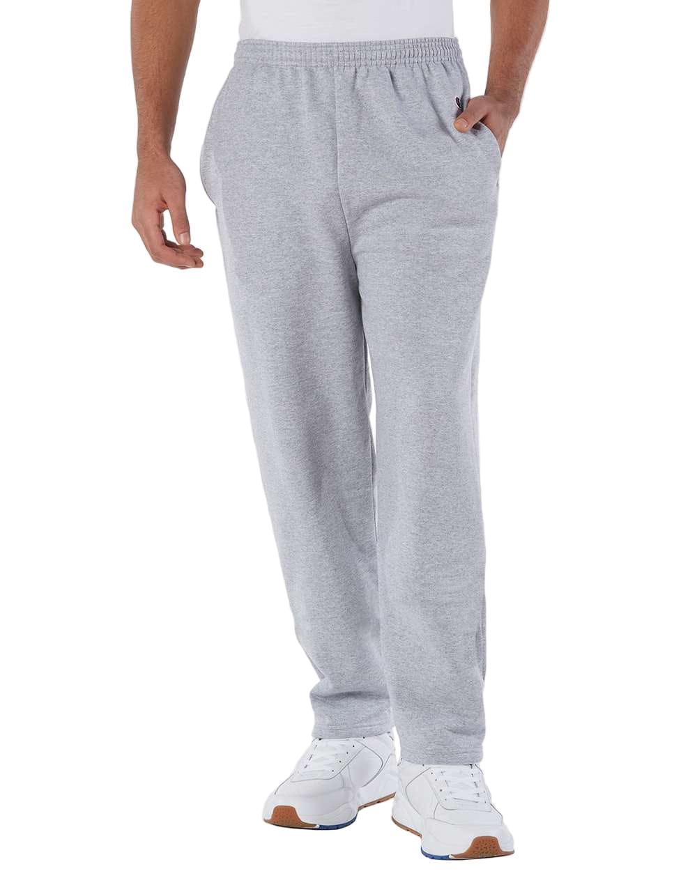 Champion Bottoms Light Steel / S Champion - Powerblend® Open-Bottom Sweatpants w/ Pockets