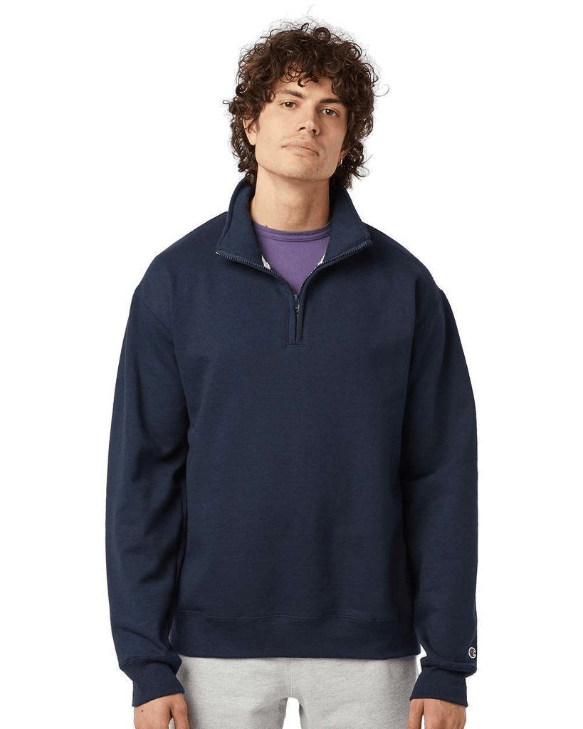 Champion Powerblend Quarter Zip Sweatshirt Threadfellows