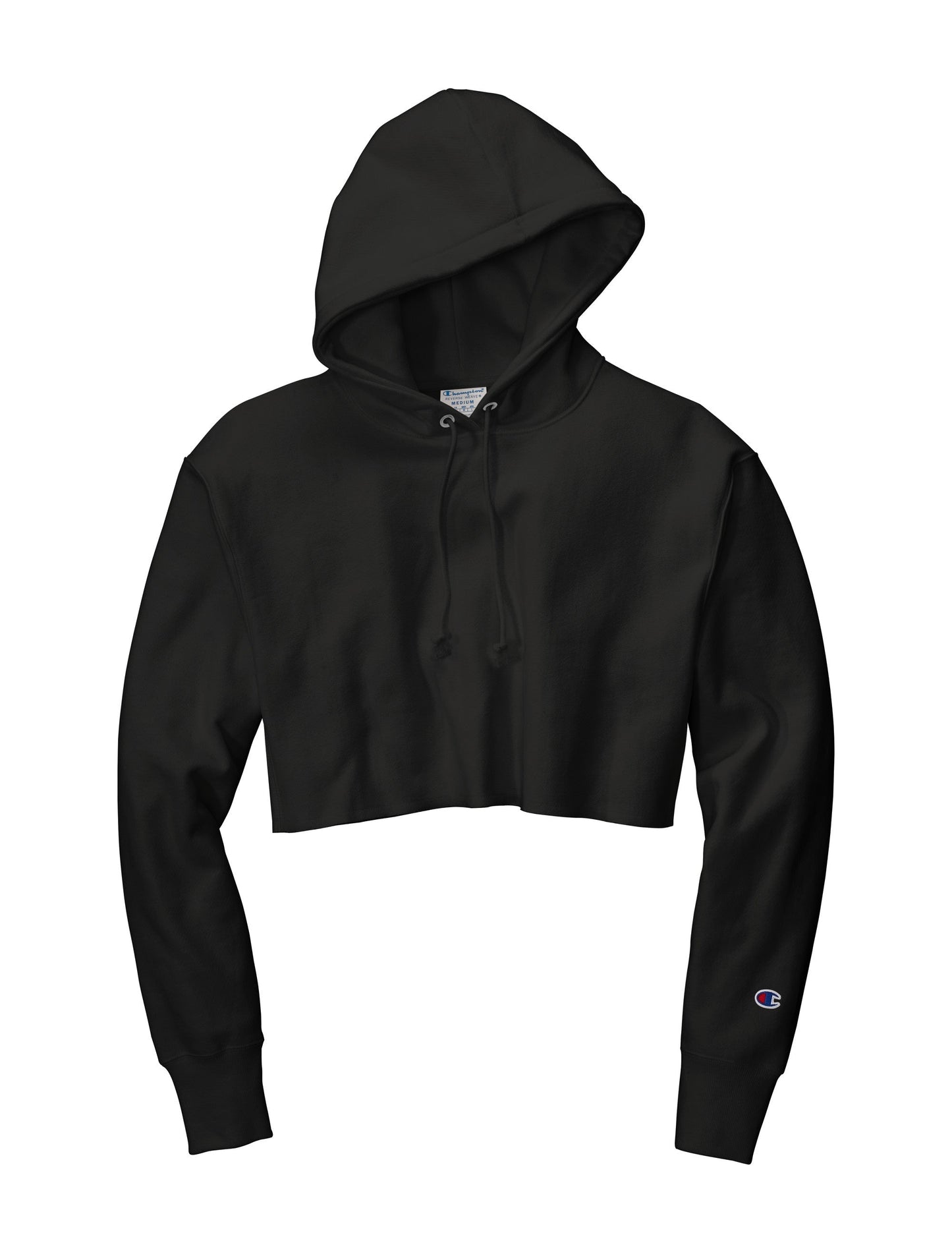 Champion Sweatshirts XS / Black Champion - Women’s Reverse Weave® Cropped Cut-Off Hooded Sweatshirt