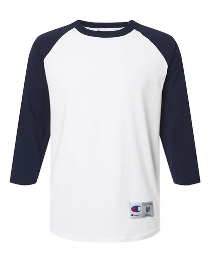Champion T-Shirts S / White/Navy Champion - Raglan Baseball T-Shirt