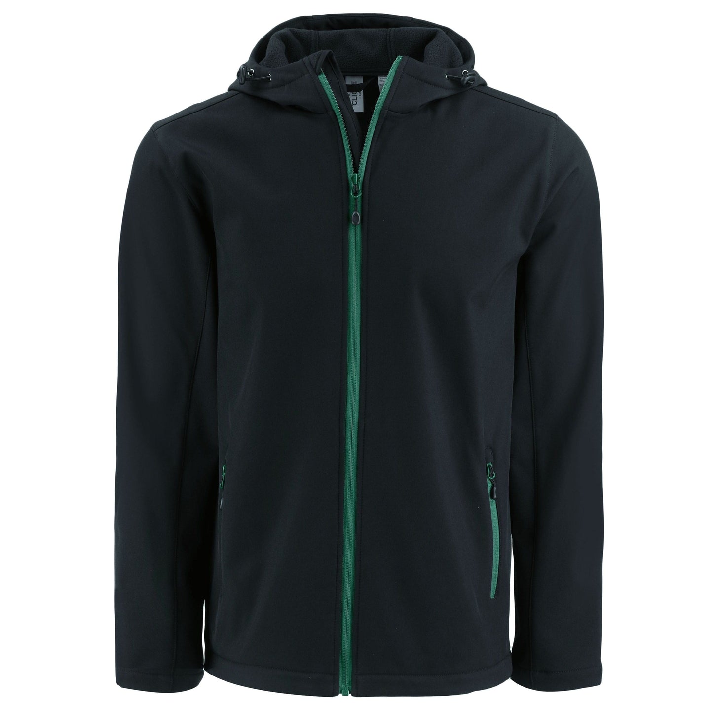 Clique by Cutter & Buck Outerwear S / Black/Bottle Green Clique by Cutter & Buck - Men's Tempo Recycled Softshell Hooded Jacket