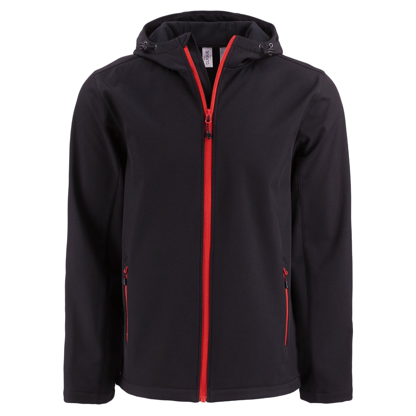 Clique by Cutter & Buck Outerwear S / Black/Red Clique by Cutter & Buck - Men's Tempo Recycled Softshell Hooded Jacket