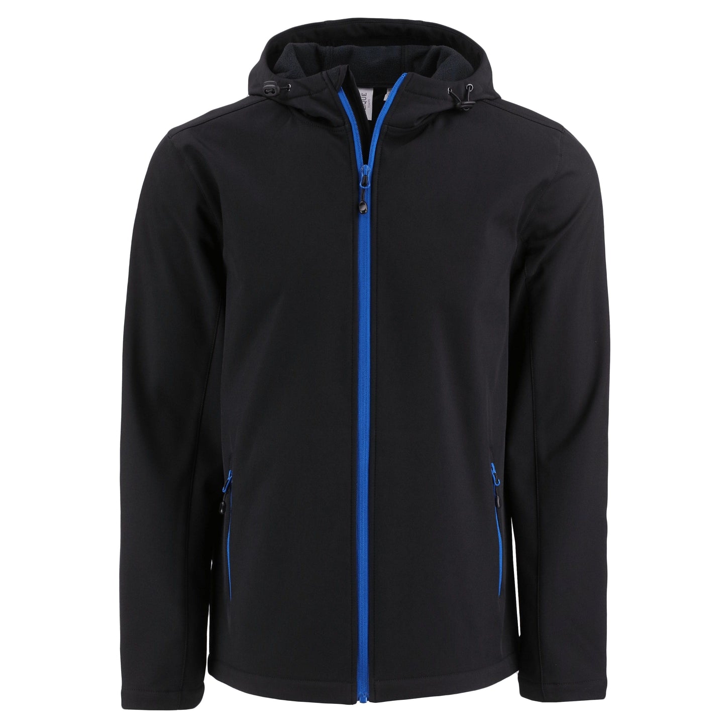 Clique by Cutter & Buck Outerwear S / Black/Royal Blue Clique by Cutter & Buck - Men's Tempo Recycled Softshell Hooded Jacket