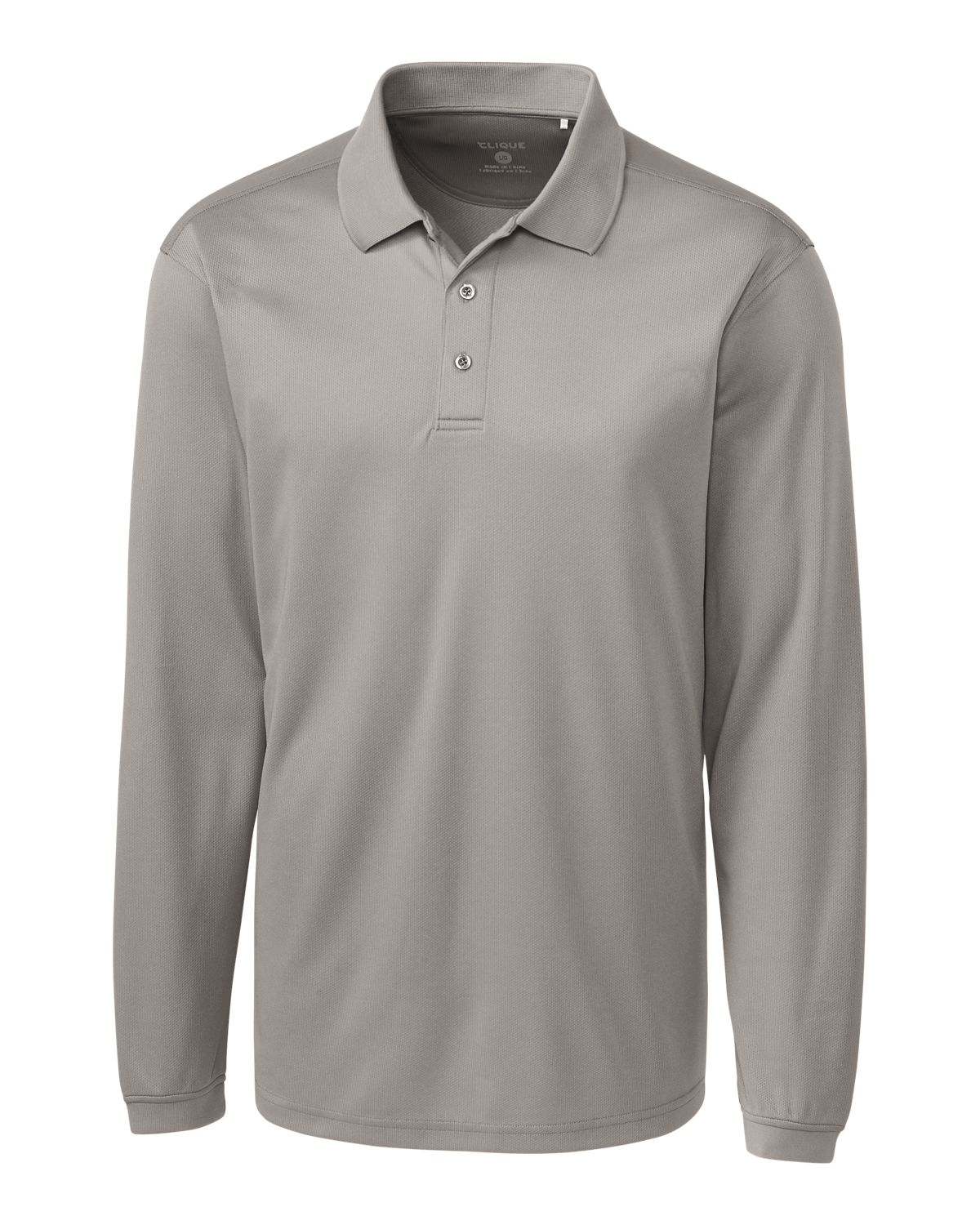 Clique by Cutter & Buck Polos S / Silver Clique by Cutter & Buck - Men's Ice Pique Long Sleeve Polo