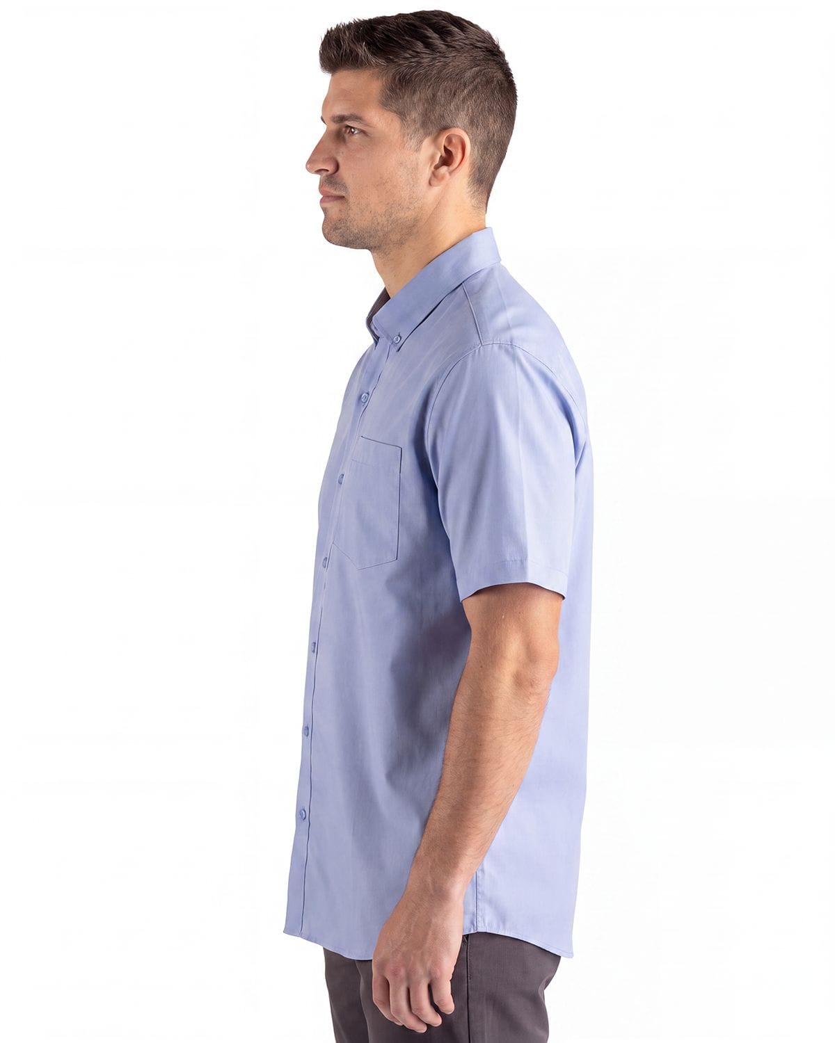 Clique by Cutter & Buck Woven Shirts Clique by Cutter & Buck - Men's Hustle Recycled Short Sleeve Button Down