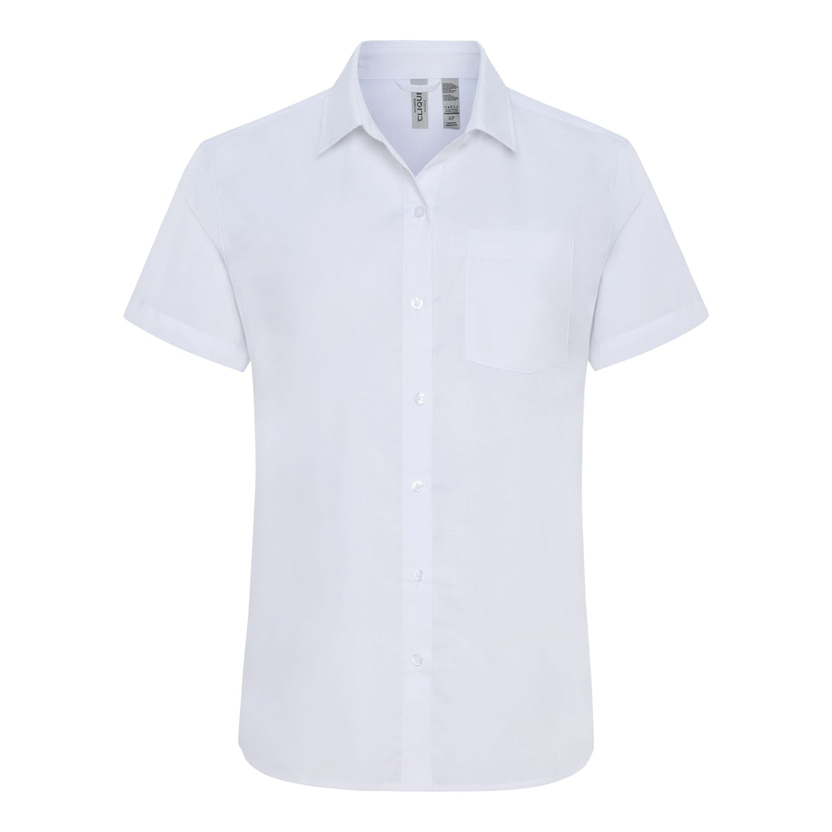 Clique by Cutter & Buck Woven Shirts XS / White Clique by Cutter & Buck - Women's Hustle Recycled Short Sleeve Button Down