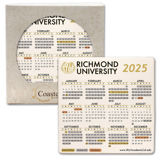 CoasterStone Accessories One Size / White/Beige Stone CoasterStone - Absorbent Single Stone Calendar Coaster