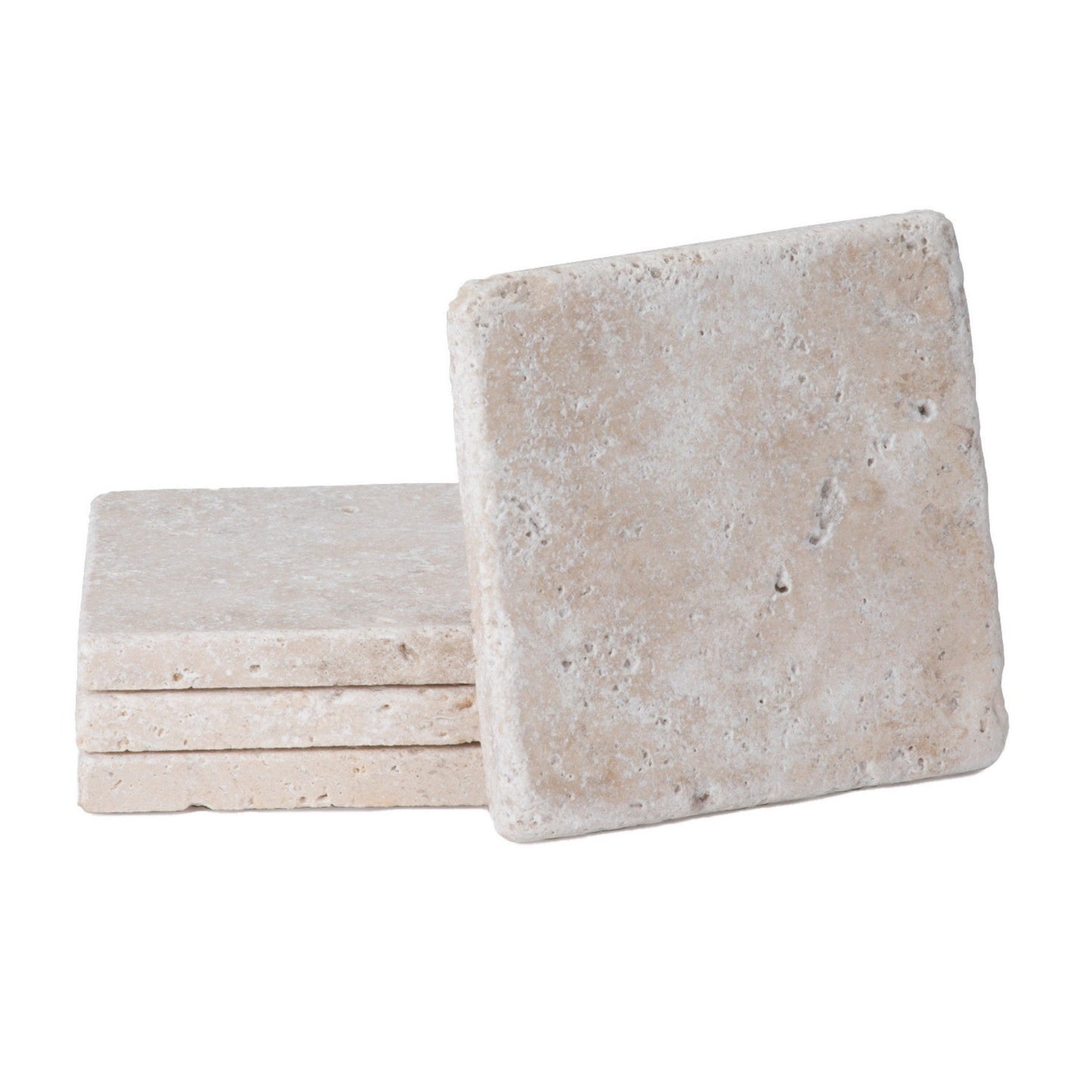 CoasterStone Accessories One Size / White/Beige Stone CoasterStone - Natural Stone Travertine Coaster