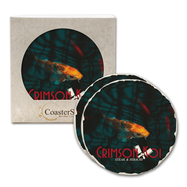 CoasterStone Home & Office One Size / White/Beige Stone CoasterStone - 2 Pack Absorbent StoneTumbled Round Coaster