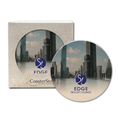 CoasterStone Home & Office One Size / White/Beige Stone CoasterStone - Absorbent Single Stone Round Coaster