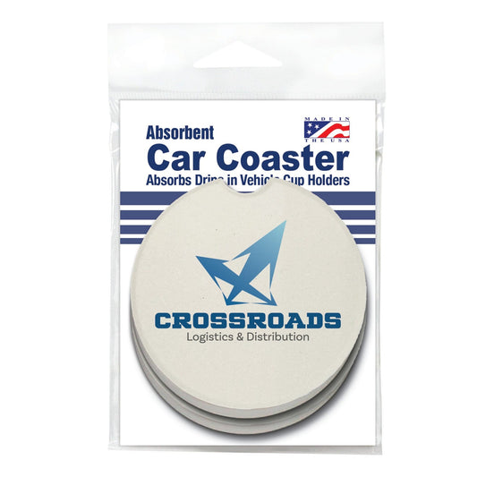 CoasterStone Home & Office One Size / White/Beige Stone CoasterStone - Absorbent Stone Car Coaster 2 Pack