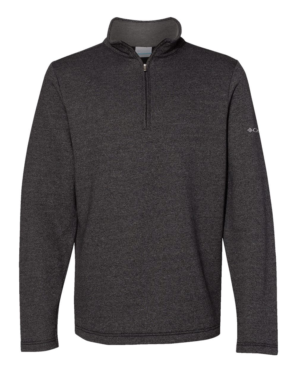 Columbia Layering S / Black Heather Columbia - Men's Great Hart Mountain III Half Zip Pullover (Sleeve Logo)