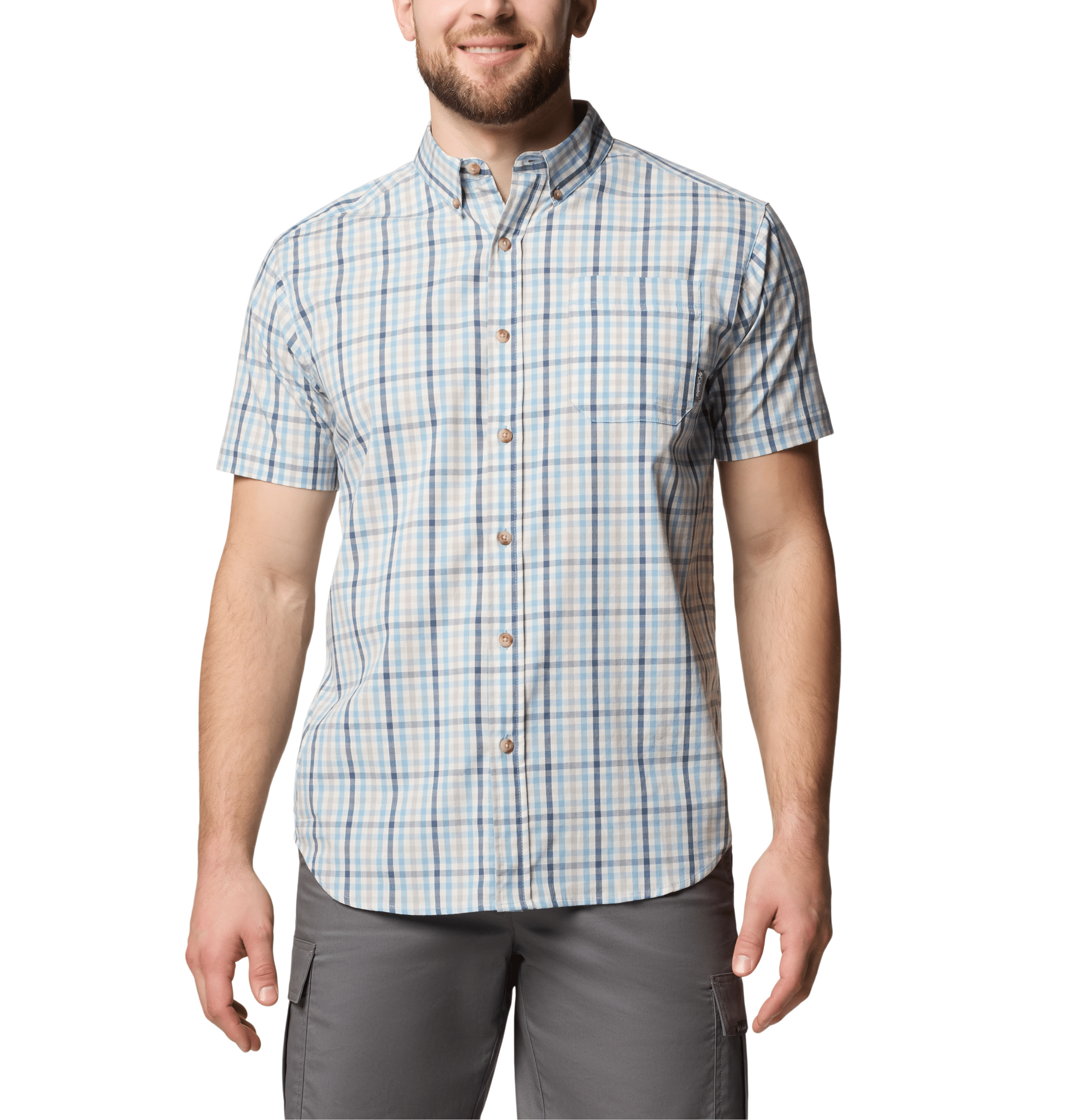★★Columbia★★ SLLABEL ONE POCKET OXFORD SS SHIRTS GREY ST Columbia Mens Silver Ridge 2.0 Short Sleeve Button Down