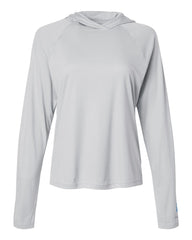 Columbia T-Shirts XS / Cool Grey/Vivid Blue Columbia - Womens PFG Tidal Tee™ Hooded Long Sleeve (Sleeve Logo)