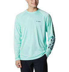 Columbia T-shirts XS / Mint Cay Heather/Collegiate Navy Columbia - Men's PFG Terminal Tackle™ Heather Long Sleeve Shirt