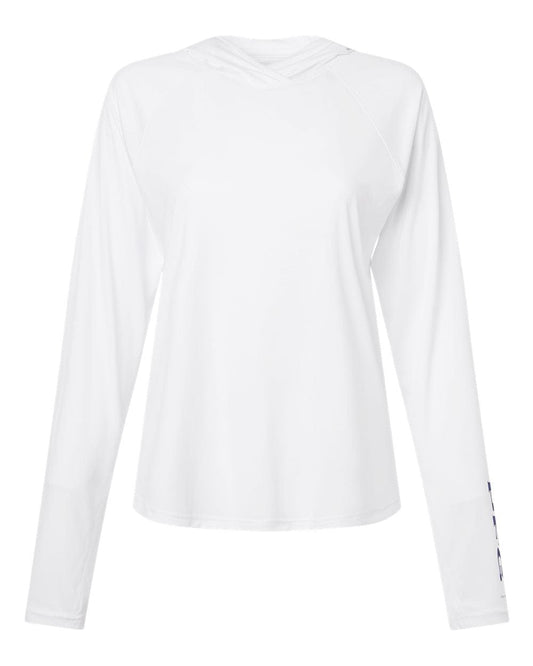 Columbia T-Shirts XS / White/Nightshade Columbia - Womens PFG Tidal Tee™ Hooded Long Sleeve (Sleeve Logo)