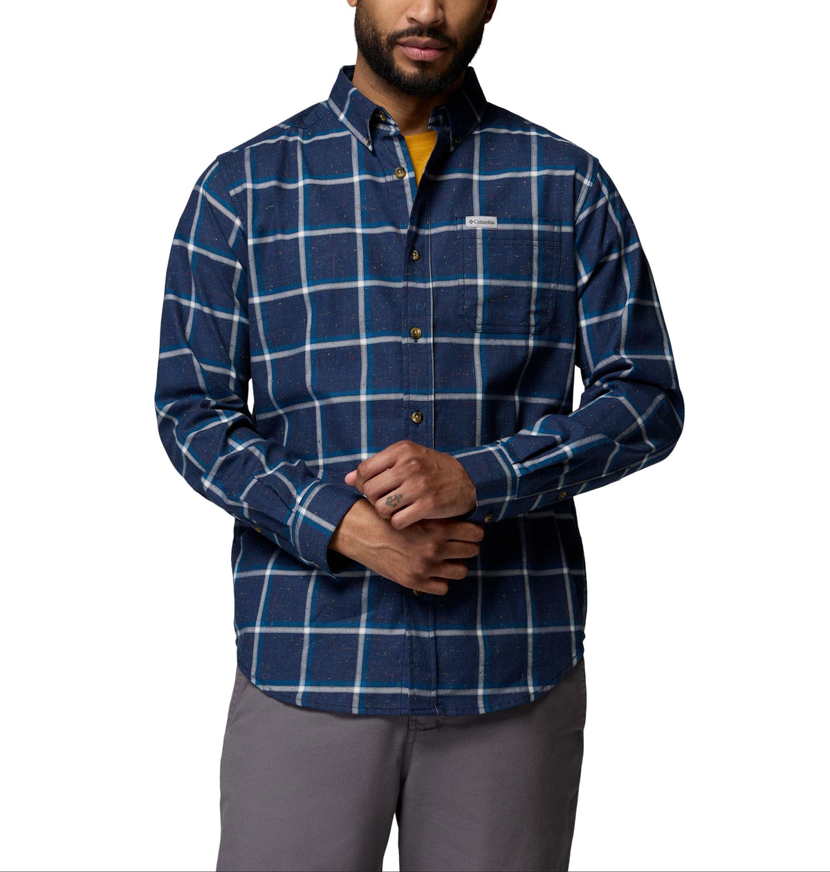 Columbia Woven Shirts S / Coll Navy Windowpane Confetti Columbia - Men's Rapid Rivers™ II Long Sleeve Shirt