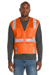 CornerStone Workwear Only CornerStone - Men's ANSI 107 Class 2 Mesh Six-Pocket Zippered Vest