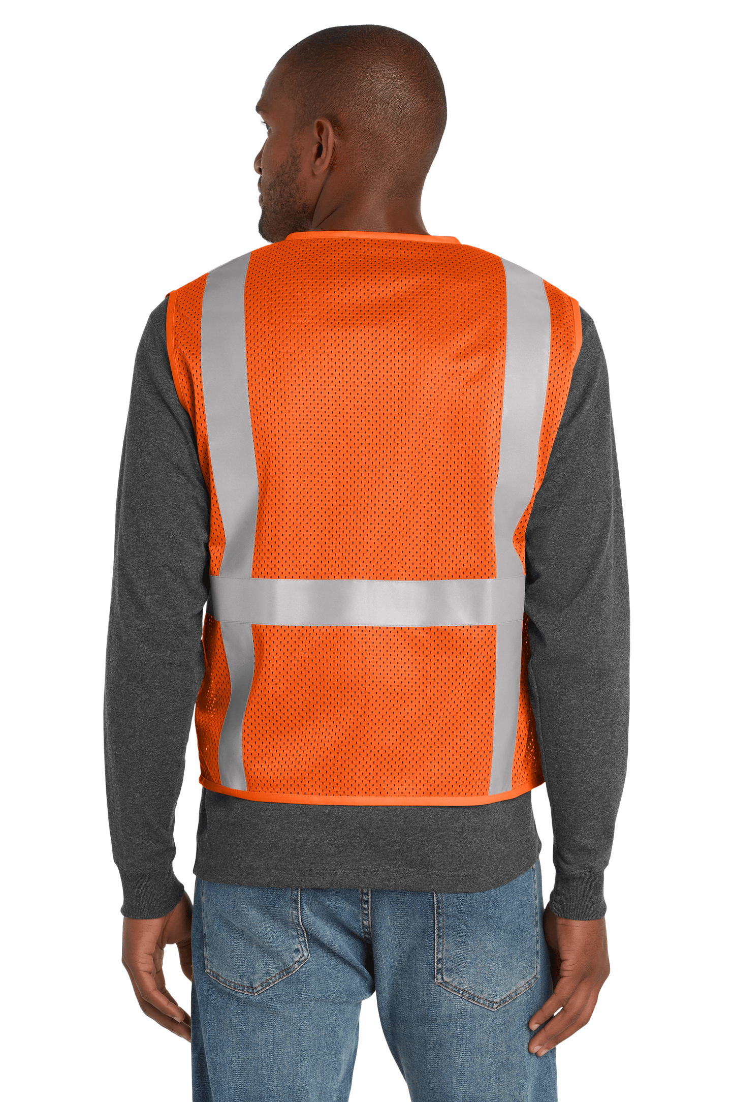 CornerStone Workwear Only CornerStone - Men's ANSI 107 Class 2 Mesh Six-Pocket Zippered Vest