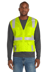 CornerStone Workwear Only CornerStone - Men's ANSI 107 Class 2 Mesh Six-Pocket Zippered Vest