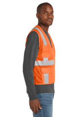 CornerStone Workwear Only CornerStone - Men's ANSI 107 Class 2 Mesh Six-Pocket Zippered Vest