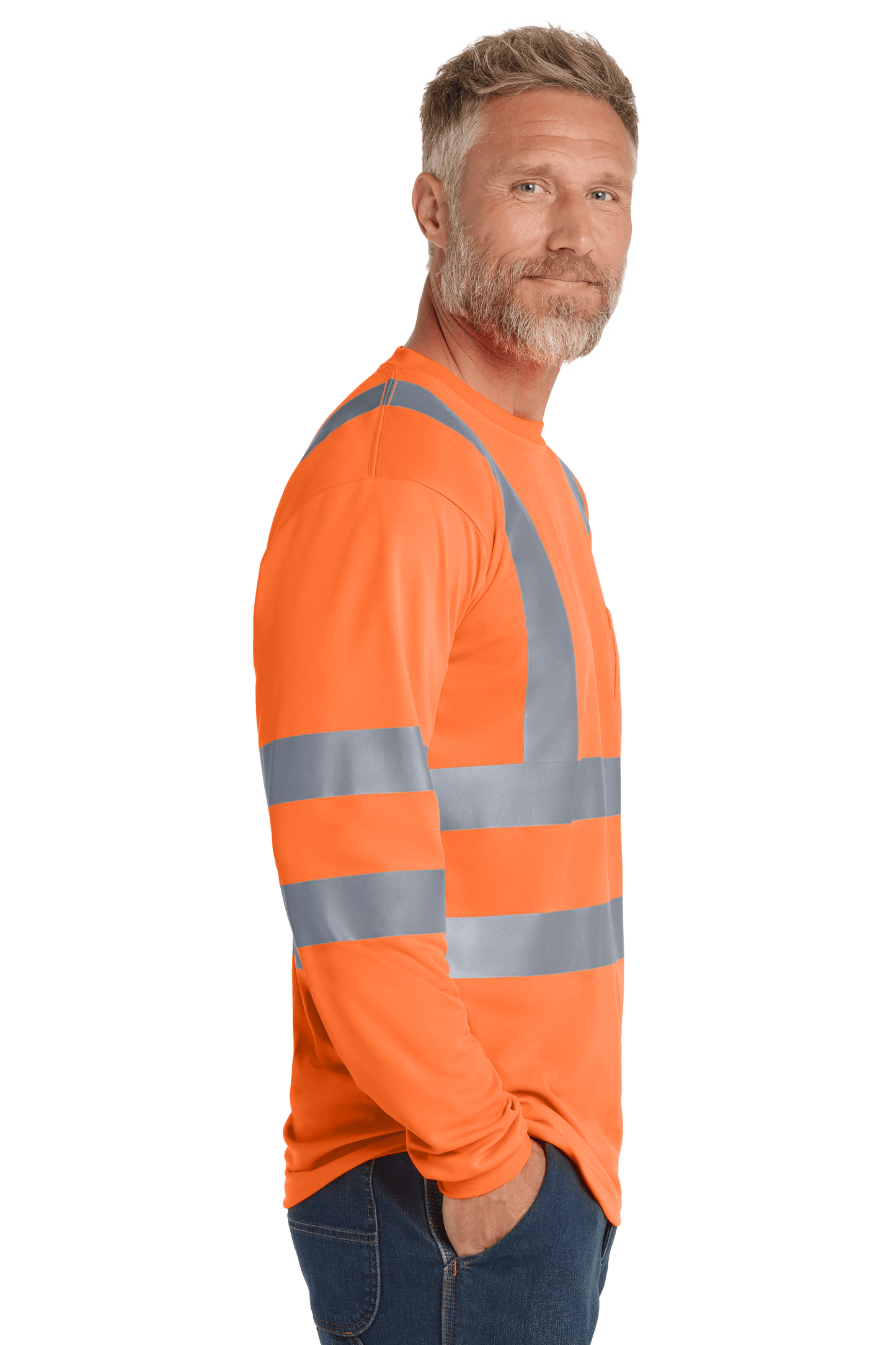 CornerStone Workwear Only CornerStone - Men's ANSI 107 Class 3 Long Sleeve Snag-Resistant Reflective T-Shirt