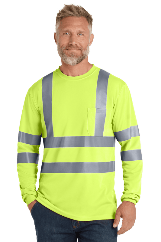 CornerStone Workwear Only CornerStone - Men's ANSI 107 Class 3 Long Sleeve Snag-Resistant Reflective T-Shirt