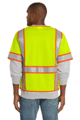 CornerStone Workwear Only CornerStone - Men's ANSI 107 Class 3 Surveyor Mesh Zippered Two-Tone Short Sleeve Vest
