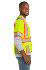 CornerStone Workwear Only CornerStone - Men's ANSI 107 Class 3 Surveyor Mesh Zippered Two-Tone Short Sleeve Vest