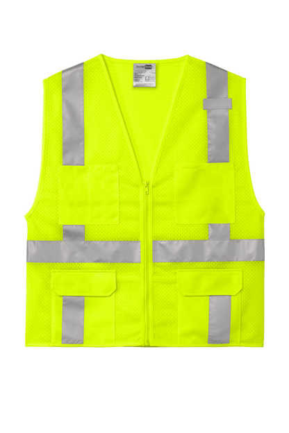 CornerStone Workwear Only S/M / Safety Yellow CornerStone - Men's ANSI 107 Class 2 Mesh Six-Pocket Zippered Vest