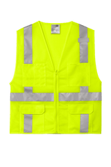CornerStone Workwear Only S/M / Safety Yellow CornerStone - Men's ANSI 107 Class 2 Mesh Six-Pocket Zippered Vest