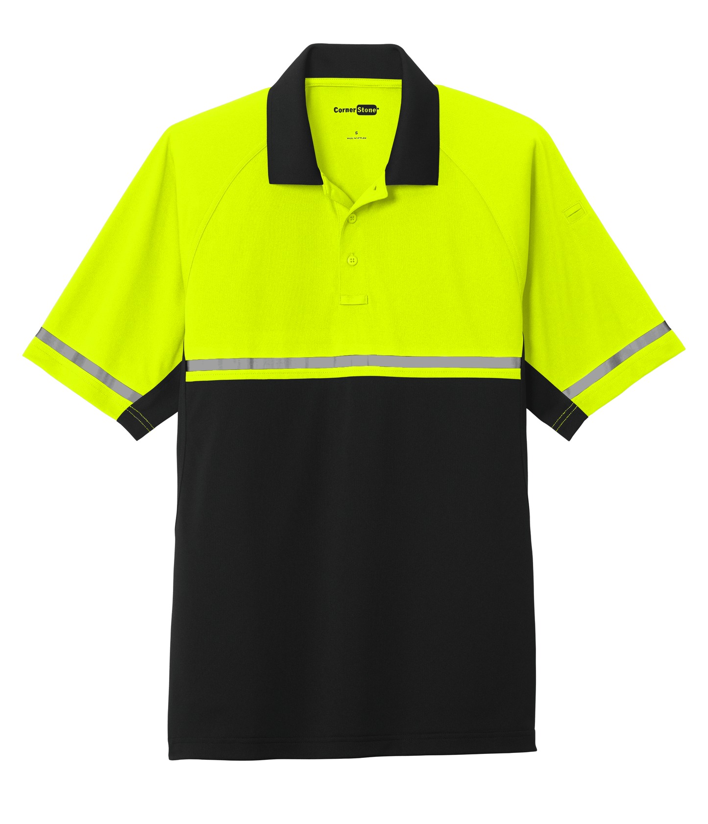 CornerStone Workwear Only Safety Yellow/Black / XS CornerStone - Men's Select Lightweight Snag-Proof Enhanced Visibility Polo