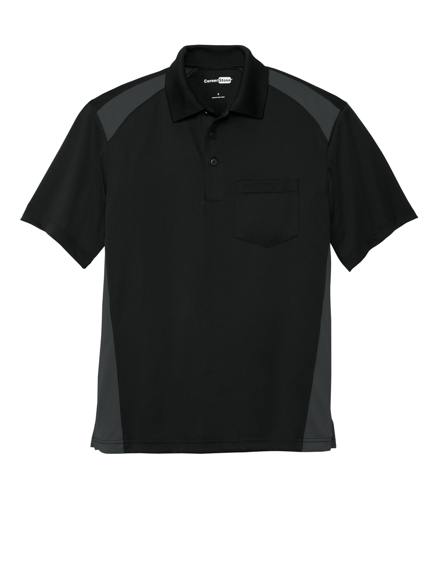 CornerStone Workwear Only XS / Black/Charcoal CornerStone - Men's Select Snag-Proof Two Way Colorblock Pocket Polo