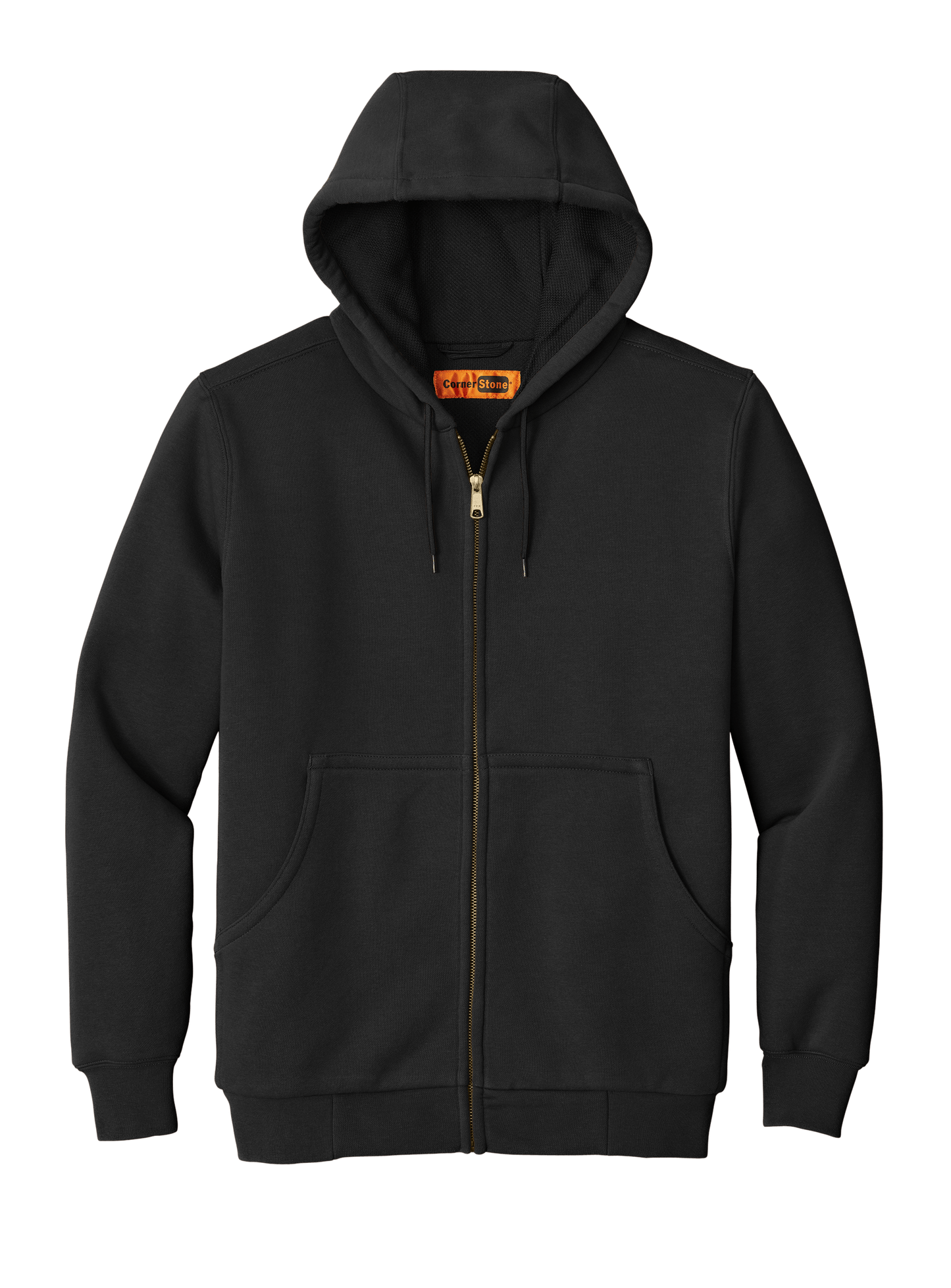 CornerStone Workwear Only XS / Black CornerStone - Men's Heavyweight Full-Zip Hooded Sweatshirt w/ Thermal Lining