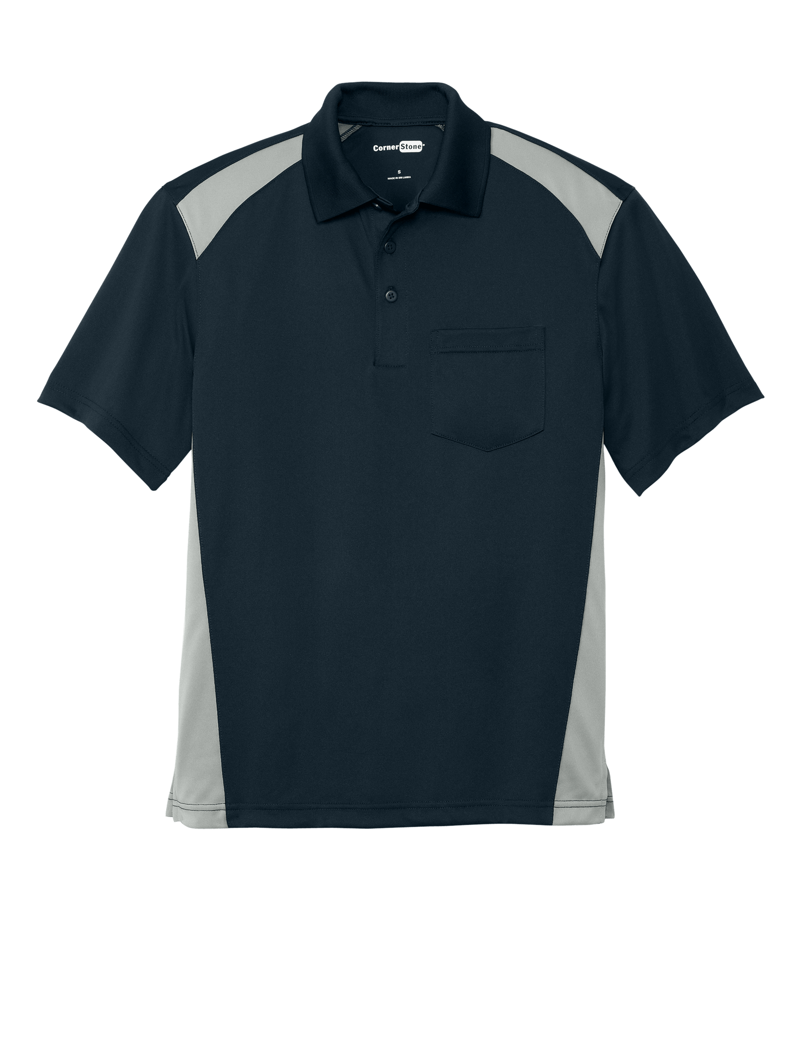 CornerStone Workwear Only XS / Dark Navy/Light Grey CornerStone - Men's Select Snag-Proof Two Way Colorblock Pocket Polo