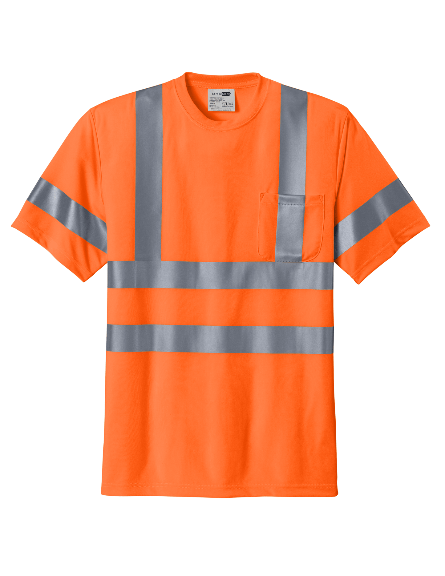 CornerStone Workwear Only XS / Safety Orange CornerStone - Men's ANSI 107 Class 3 Snag-Resistant Reflective T-Shirt