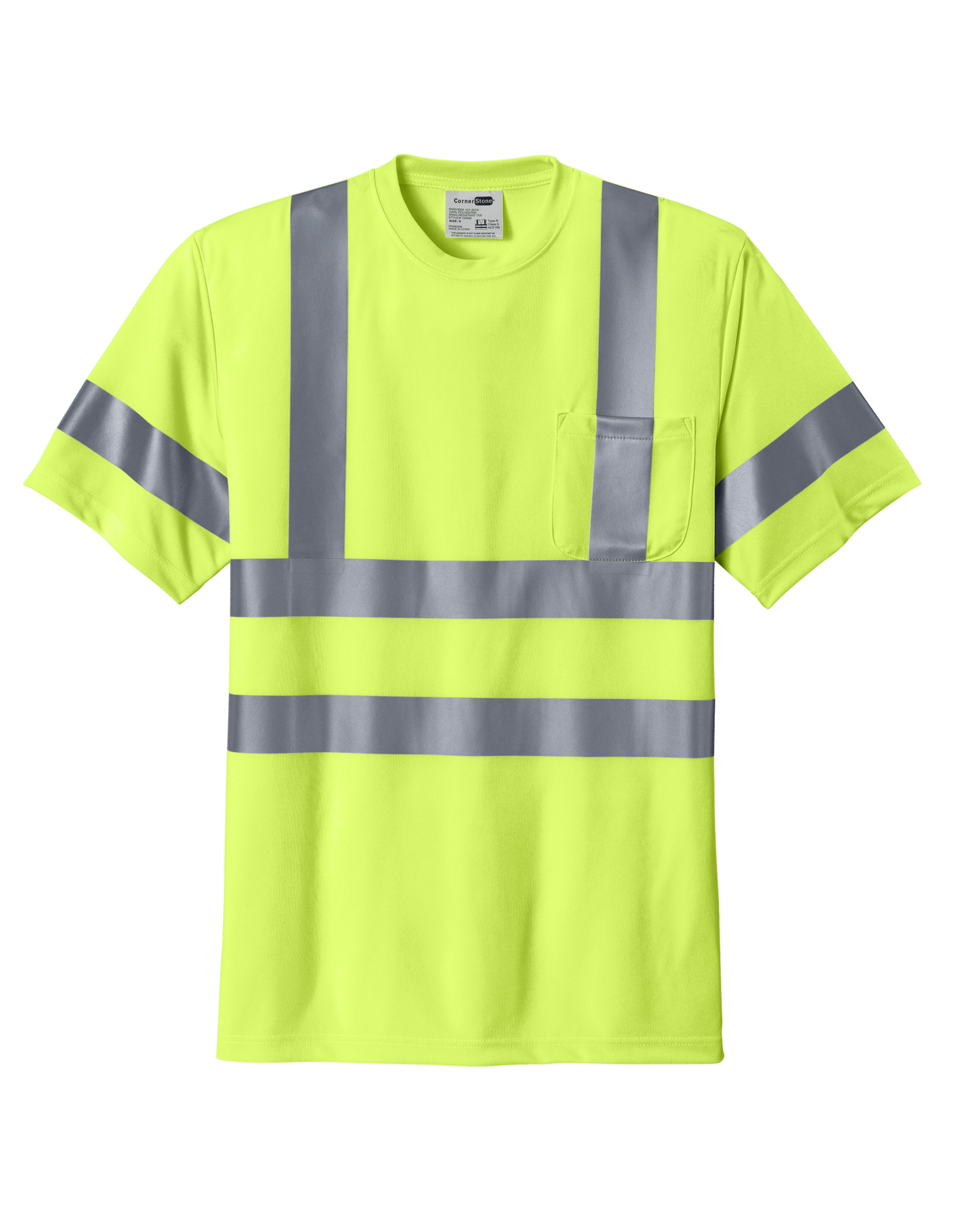 CornerStone Workwear Only XS / Safety Yellow CornerStone - Men's ANSI 107 Class 3 Snag-Resistant Reflective T-Shirt
