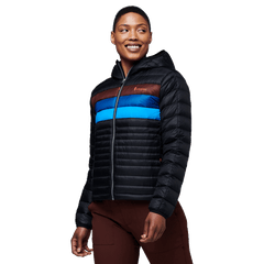 Cotopaxi Outerwear XS / Black & Chestnut Stripes Cotopaxi - Women's Fuego Down Hooded Jacket