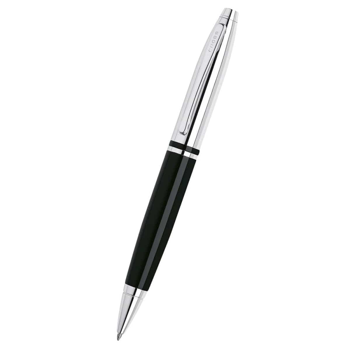 Cross Writing Instruments One Size / Black Cross - Calais Chrome & Black Lacquer Ballpoint Pen