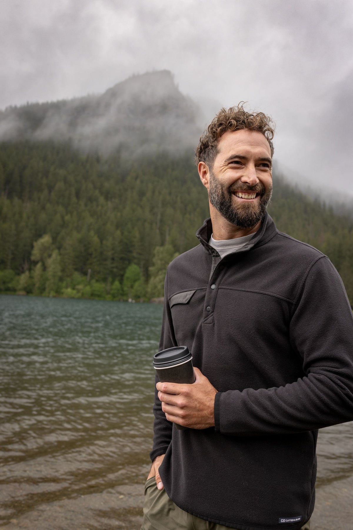 Cutter & Buck Fleece Cutter & Buck - Men's Woodland Recycled Fleece Snap Pullover