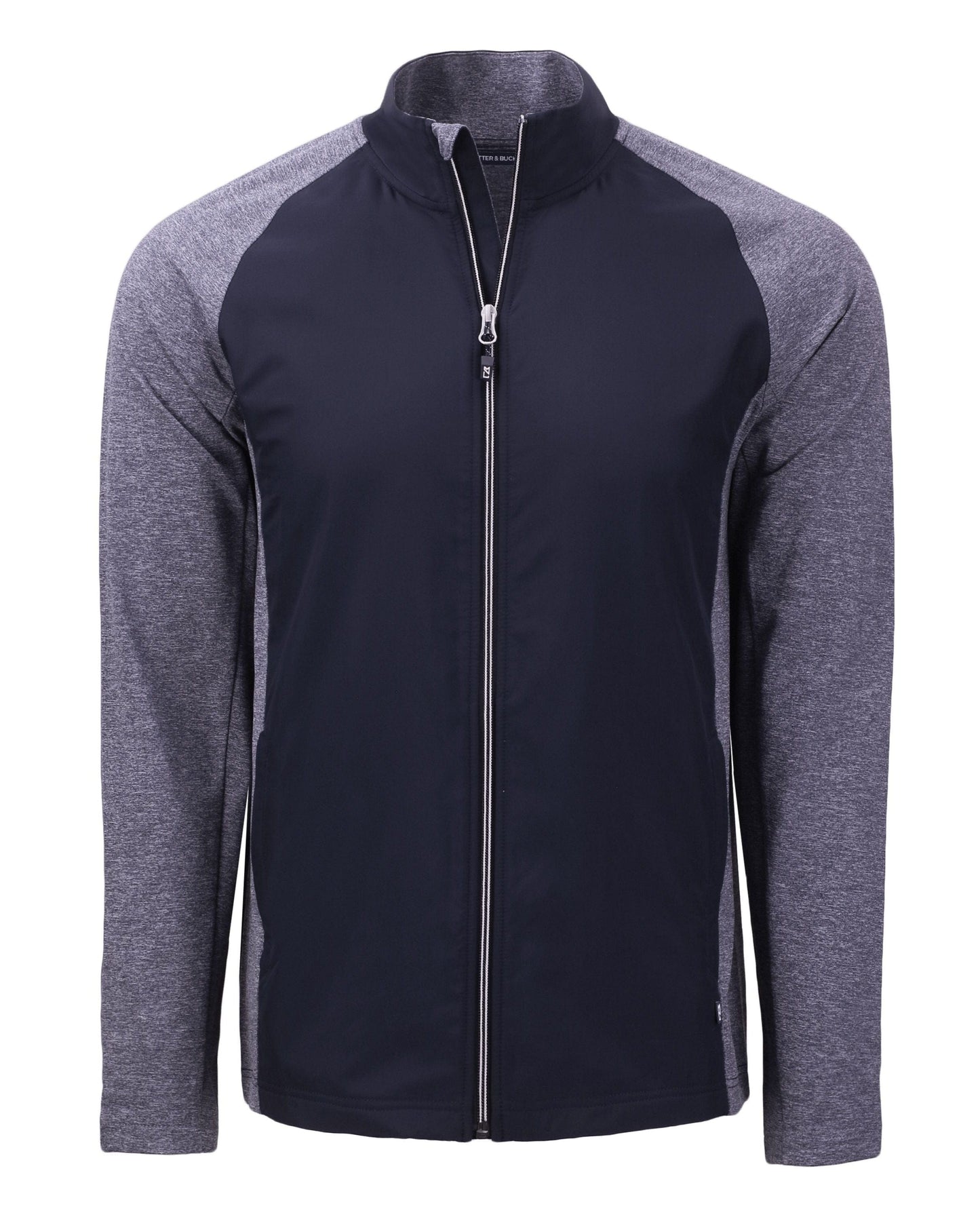 Cutter & Buck Layering 4XL / Navy Blue Heather/Navy Blue Cutter & Buck - Men's Adapt Eco Knit Full Zip Jacket - BIG/TALL