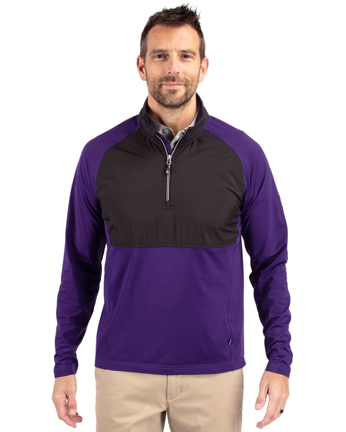 Cutter & Buck Layering Cutter & Buck - Men's Adapt Eco Knit Hybrid Quarter-Zip Pullover