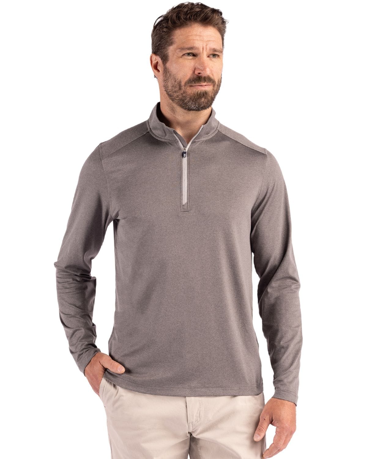 Cutter & Buck Layering Cutter & Buck - Men's Coastline Epic Comfort Recycled Quarter-Zip