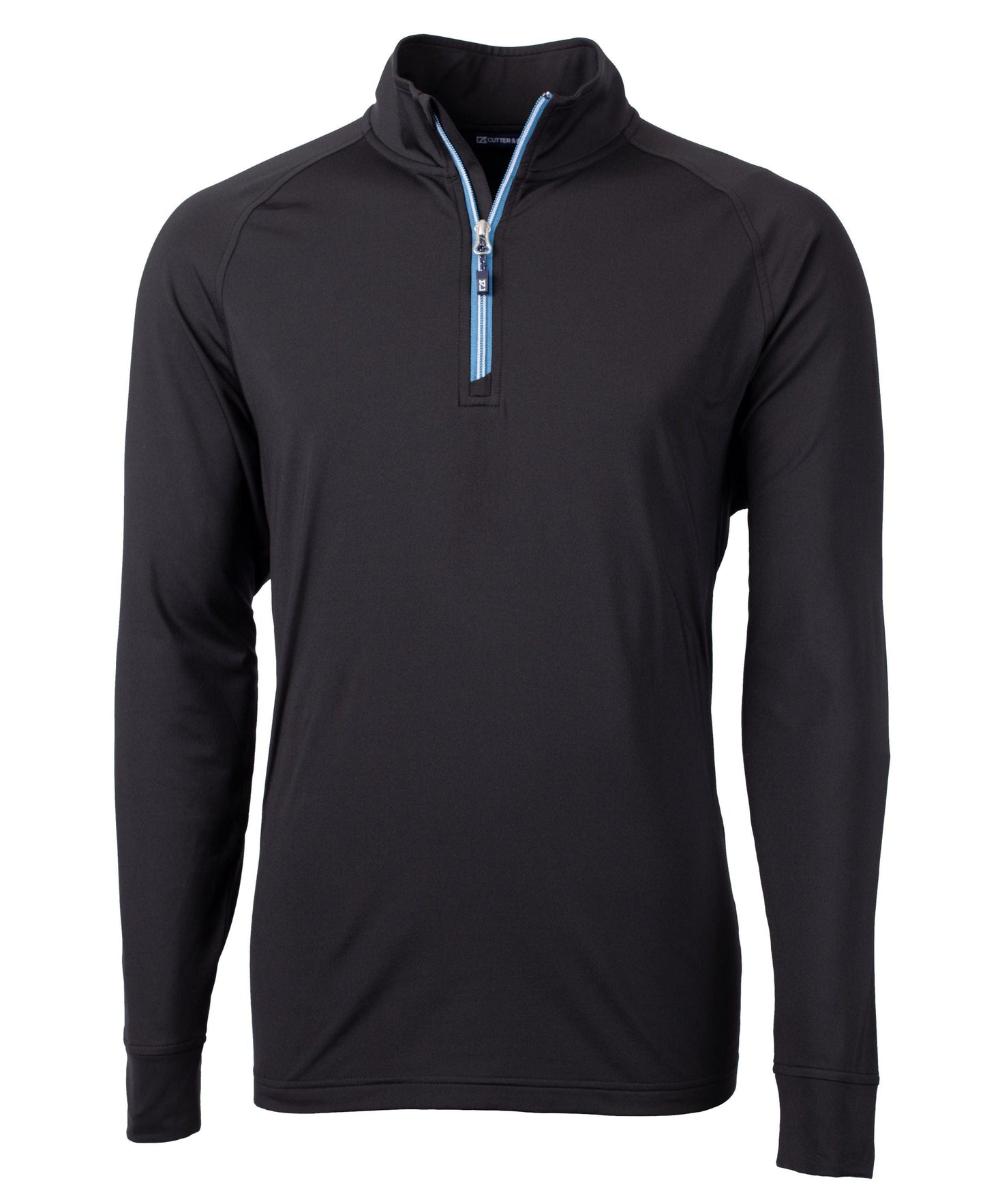 Cutter & Buck Layering S / Black/Atlas Cutter & Buck - Men's Adapt Eco Knit Quarter Zip Pullover w/ Contrast Zipper