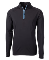 Cutter & Buck Layering S / Black/Atlas Cutter & Buck - Men's Adapt Eco Knit Quarter Zip Pullover w/ Contrast Zipper