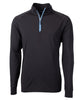 Cutter & Buck Layering S / Black/Atlas Cutter & Buck - Men's Adapt Eco Knit Quarter Zip Pullover w/ Contrast Zipper