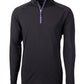 Cutter & Buck Layering S / Black/College Purple Cutter & Buck - Men's Adapt Eco Knit Quarter Zip Pullover w/ Contrast Zipper